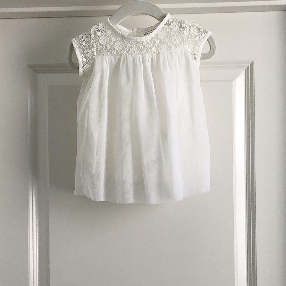 Zara Babygirl White Tulle and Embroidered Dress